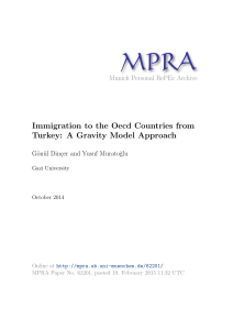 Immigration to the Oecd Countries from Turkey: A Gravity Model