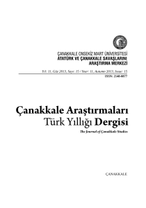 Çanakkale Araştırmaları Türk Yıllığı Dergisi