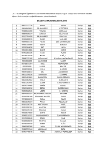 2017-2018 Eğitim Öğretim Yılı Güz Dönemi Fakültemize başvuru