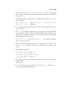 07.10.2006 1. Kaç p asal sayısı için, x 3 − x +2 ≡ (x − r) 2(x − s