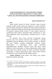 yargı bağımsızlığı ve tarafsızlığına ilişkin düzenlemelerin türk hukuku