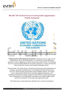 BM AEK TIR Yürütme Kurulu`nun Rusya`daki Uygulamalara Yönelik