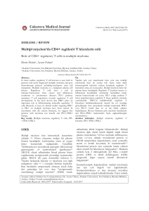 Cukurova Medical Journal Multipl miyelom`da CD4+