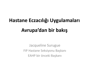 Jacqueline SURUGUE - Hastane Eczacılığı Uygulamaları Avrupa