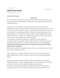 goethe ve islam - Katharina Mommsen