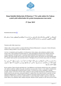 İslam İnkılâbı Rehberinin 28 Haziran (7 Tir) şehit aileleri