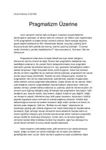 Pragmatizm Üzerine - Bilkent University