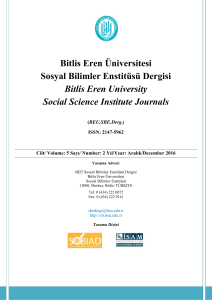 Bitlis Eren Üniversitesi Sosyal Bilimler Enstitüsü Dergisi