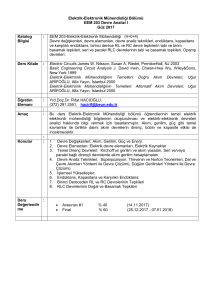 Elektrik-Elektronik Mühendisliği Bölümü EEM 203 Devre Analizi I