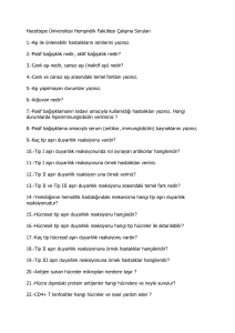 Hacettepe Üniversitesi Hemşirelik Fakültesi Çalışma Soruları 1.