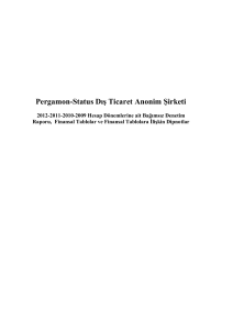 2010 - 2009 Mali Tablo Dipnotları - Pergamon Status Dış Ticaret A.Ş.