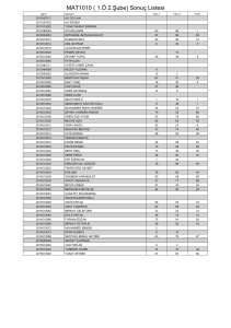 MAT1010 ( 1.Ö 2.Şube) Sonuç Listesi