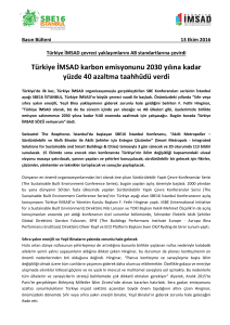 Türkiye İMSAD karbon emisyonunu 2030 yılına kadar yüzde 40