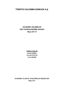 Ekonomik Gelişmeler Özet Değerlendirme Raporu,Mayıs 2011/II