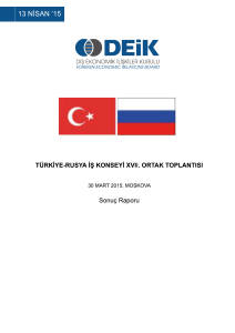 Türkiye-Rusya İş Konseyi XVII. Ortak Toplantısı Sonuç