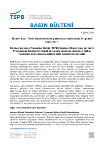 basın bülteni - Türkiye Sermaye Piyasaları Birliği