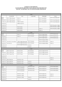 2015-2016 Güz Dönemi Ders Programı