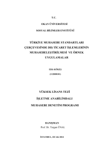türkiye muhasebe standartları çerçevesinde dış ticaret işlemlerinin