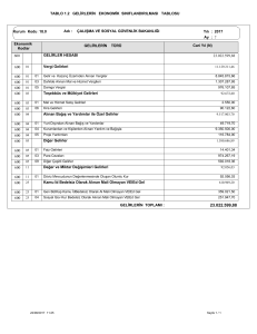 1.2 Gelirlerin Ekonomik Sınıflandırılması Tablosu