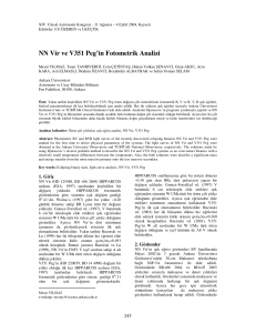 NN Vir ve V351 Peg`in Fotometrik Analizi