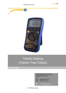 Teknik Katalog [Yalıtım Test Cihazı]