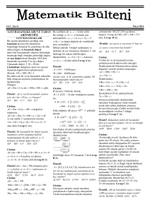 Matematik Bülteni / Ocak 2013 Sayfa 2