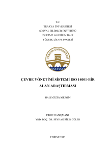 çevre yönetimi sistemi ıso 14001-bir alan araştırması