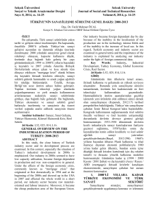 Selçuk Üniversitesi Sosyal ve Teknik AraĢtırmalar Dergisi Sayı: 8
