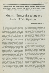 Muhsin Ertuğrul`a gelinceye kadar Türk tiyatrosu