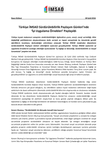 Türkiye İMSAD Sürdürülebilirlik Paylaşım Günleri`nde `İyi Uygulama