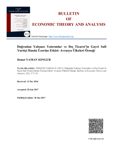 bulletın of economıc theory and analysıs