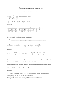 1999 öss sınavı- matematik soru ve çözümleri