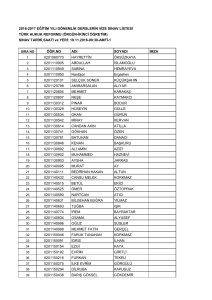 2016-2017 eğitim yılı dönemlik derslerin vize sınav listesi türk hukuk