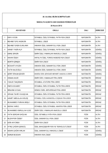 adı soyadı okulu dalı derecesi 1 eray aydın istanbul özel