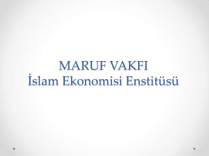 MARUF VAKFI İslam Ekonomisi Enstitüsü