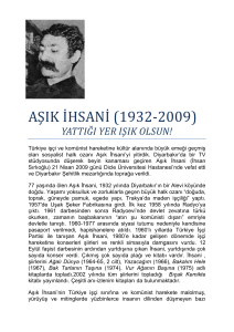 AŞIK İHSANİ (1932‐2009) - türkiye komünist partisi