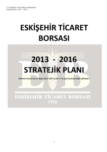 2016 stratejik planı - Eskişehir Ticaret Borsası