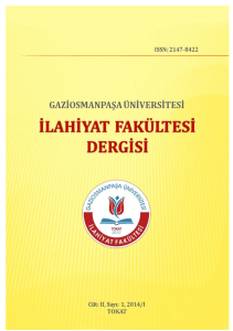 Untitled - Gaziosmanpaşa Üniversitesi İlahiyat Fakültesi Dergisi