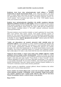 KADINLARIN POLİTİK YAŞAMA KATILIMI 14.11.2006