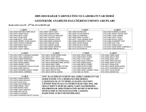 2009-2010 bahar yarıyılı inm 312 laboratuvar dersi geoteknik