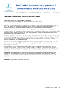 P55: GLYPHOSATE AND CARCINOGENICITY RISK