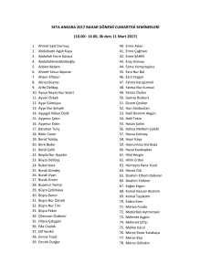SETA ANKARA 2017 BAHAR DÖNEMİ CUMARTESİ SEMİNERLERİ
