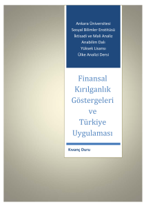 Finansal Kırılganlık Göstergeleri ve Türkiye Uygulaması