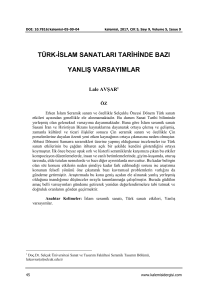 türk-islam sanatları tarihinde bazı yanlış varsayımlar