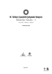 III. Türkiye Lisansüstü Çalışmalar Kongresi Bildiriler Kitabı