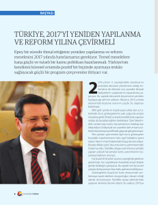türkiye, 2017`yi yeniden yapılanma ve reform yılına çevirmeli