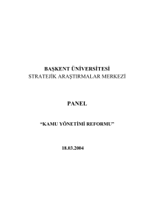 Kamu Yönetimi Reformu - Başkent Üniversitesi Stratejik Araştırmalar
