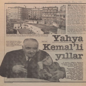 2 Aralık 1884`te Üsküp`te dünyaya gelen Yalıya Kemal, 1 Kasım