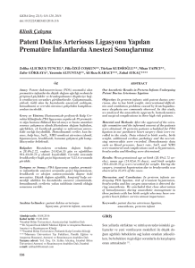 Patent Duktus Arteriosus Ligasyonu Yapılan