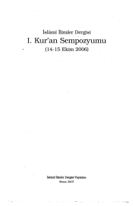 I. Kur`an Sempozyumu